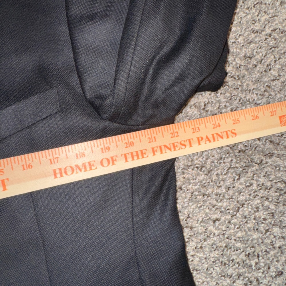 Saks Fifth Avenue 44R Black Label Loro Piana Wool Blazer Black Metal Buttons - Picture 2 of 7